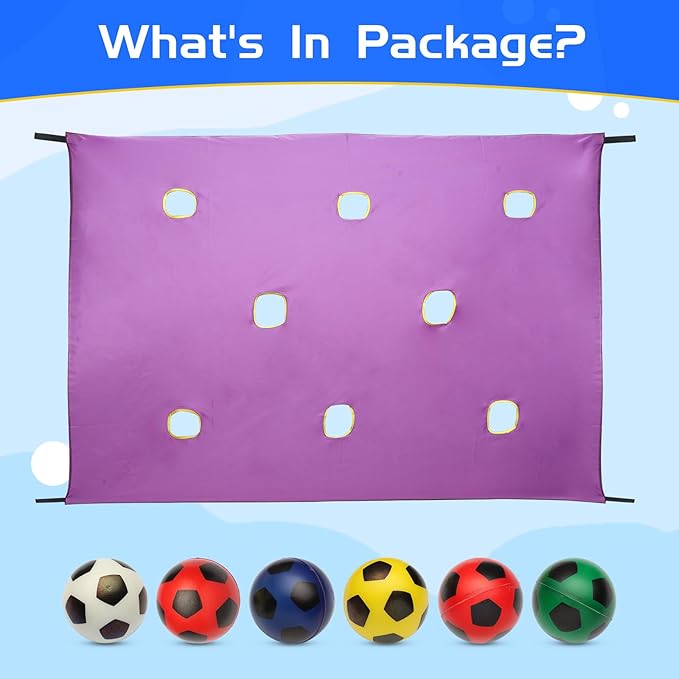 Field Day Games, Team Building Games, Teamwork Group Games for Party Outdoor, with 6 Pieces Soft Balls