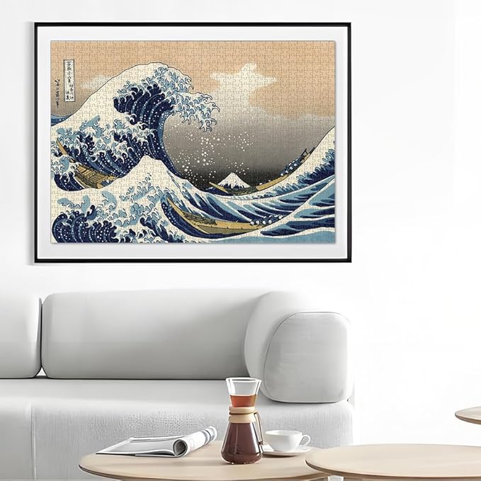1000 Piece Jigsaw Puzzles for Adults Teens Kids - Fine Art Challenging, The Great Wave 1000Pcs Puzzle, Family Game Gift, Size 27"x20"