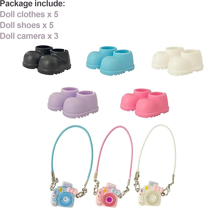 Ezcora Clothes for Doll, 6 Pack Doll Outfits for 17cm Doll, Perfect for Play and Display, Accessories for Doll's Collectors, (No Dolls) (Princess Dress)