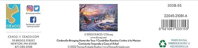Ceaco - Thomas Kinkade - Disney - Holiday - Cinderella Bringing Home The Tree - 1000 Piece Jigsaw Puzzle