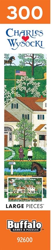 Buffalo Games – Gingernut Valley - Charles Wysocki - 300 Oversized Piece Jigsaw Puzzle  Large, Oversized Shapes - Great for Adults, Seniors, Family, Kids, Easy to Grip