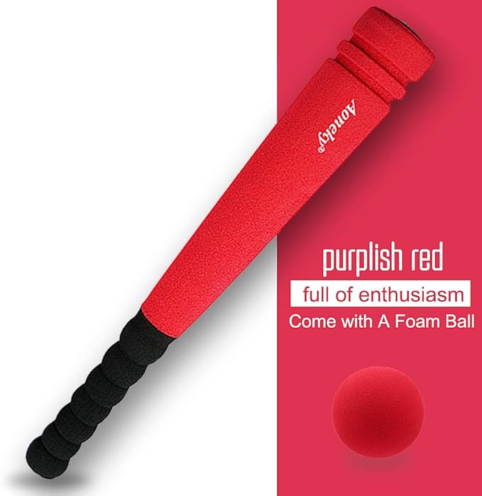 Aoneky Mini Foam Baseball Bat and Ball for Toddler, 16.5 inch