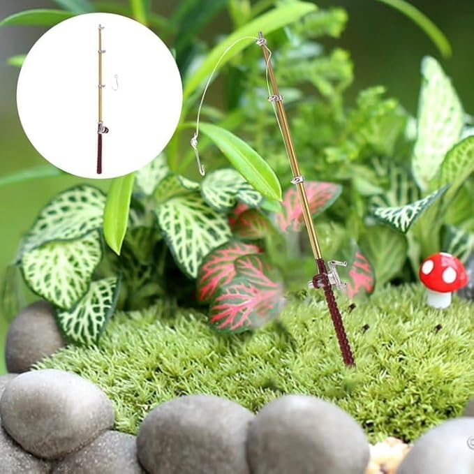 1/12 Miniature Fishing Pole Dollhouse Decoration Accessories，Miniature Fishing Pole，Dollhouse Accessoriesfor Decorations Accessories