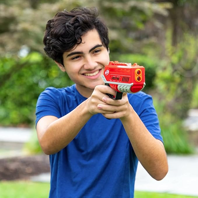 NERF Laser Strike 4 Player Laser Tag Game Pack Complete with 4 300ft Range Blasters & 4 Holsters - Indoor or Outdoor Play Arcade Games, Toys for Kids & Family