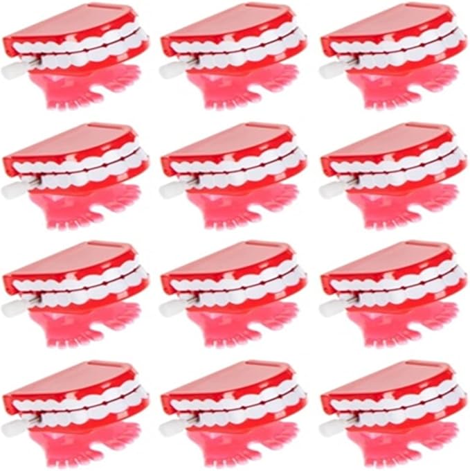 Wind Up Chatter Teeth | 12 Pack | 1.75 inch Chattering Walking Toys
