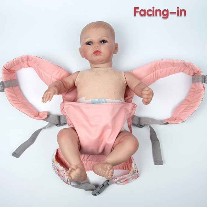 Reborn Baby Doll Carrier Realistic Newborn Baby Dolls Carrier for Little Girls Pink Lightweight Easy Worn