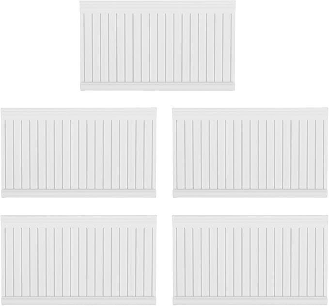Garneck 5Pcs Dollhouse Wainscoting Panels: 1:12 Scale Miniature Wall Trim Self Adhesive White Wallpaper Molding for Doll House Interior Decor DIY Room Scene Siding Accessories