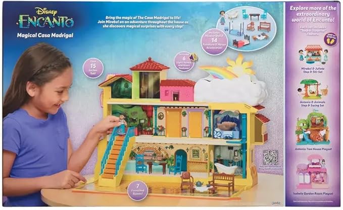 Disney Encanto Magical Madrigal House Playset with Mirabel Doll & 14 Accessories - Features Lights, Sounds & Music!