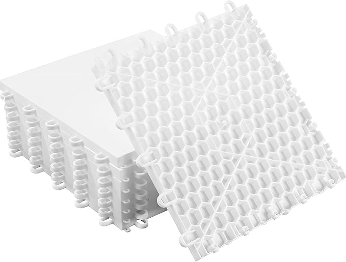 8 PCS Hockey Floor Tiles Mats, Interlocking Dryland Synthetic Ice Tiles for Hockey Training Equipment Board for Shooting Outdoor Indoor, Expandable & Easy Install