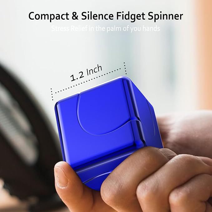 Infinity Gear Fidget Spinner Toy, 2-in-1 Transforming Fidget for Kids and Adults, Stress Finger Hand Metal Cube Blocks , Stainless Steel Metal Desk Toy Gift for Boys Gilrs Christmas Birthday