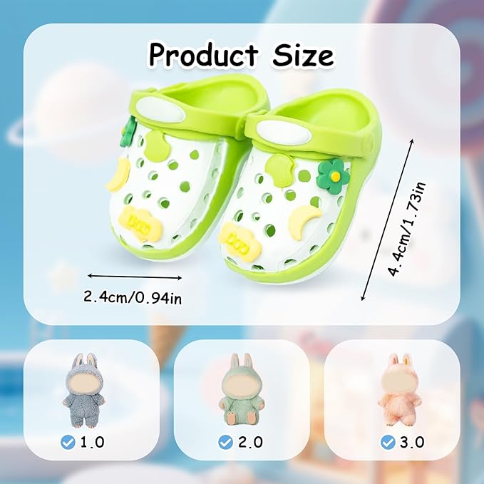 Doll Shoes, Premium Fashion Shoes for 17 Cm Doll Accessories, Doll Dress Up Decoration Accessories Wings (Green