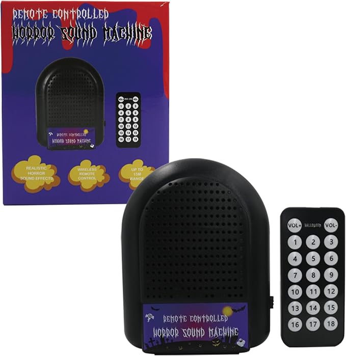Remote-Controlled Horror Sound Machine, Various Horror Sound Effects and Ambient Music, Scary Toy, Office Prank, Gag Gift, Pocket-Sized April Fool's Gift, Christmas Gift (18 Voices)
