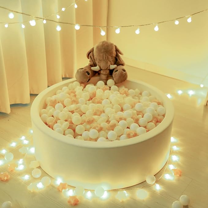 TRENDPLAY Star Ball Pit Balls for Toddlers -50 100 200 Count Star Balls Different Shapes, Non-Toxic Plastic Balls for Safe Play, Boys Girls Festival Party Decoration