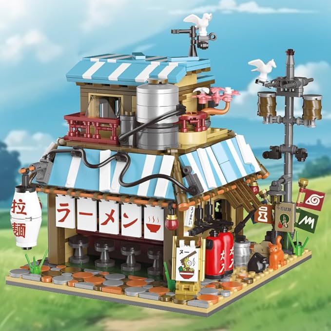 Japanese Ramen Shop Building Blocks Set - Mini Brick Simulation Architecture Construction Toy Ideal Gift Choice for Adult Teen 14+