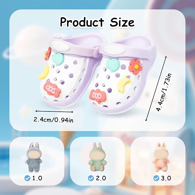 Summer Sandals for Dolls Open Toe Slippers, Cute Accessories for Photography, Display & Collectors Age Limit 15+ Accessories （Purple）