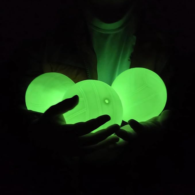 Spike Replacement Balls, Roundnet Game Extra Balls, Glow in The Dark Ball, Lawn Beach Water Pool, Yard Pong Bucket Toss Game Ball - Play at Night, Light Up for 20-30 Minutes