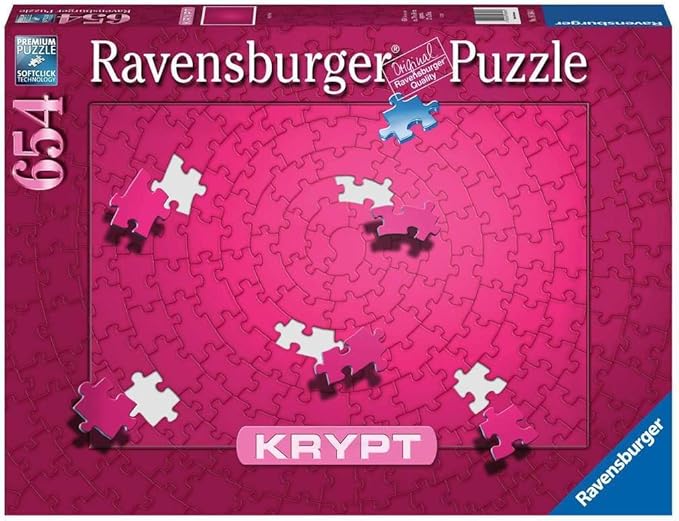 Ravensburger Krypt Pink 654 Piece Jigsaw Puzzle for Adults - 16564 - Every Piece is Unique, Softclick Technology Means Pieces Fit Together Perfectly