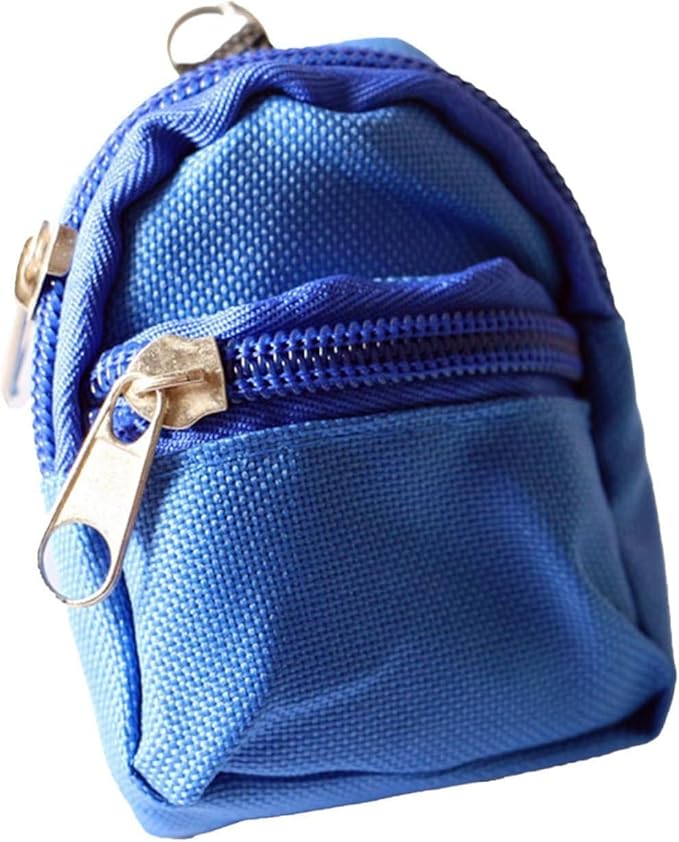 Blue Mini Doll Backpack School Bag Model Dollhouse School Accessory for 1/6 Scale Décor,Simulation Mini School Bag Model,Dollhouse Accessories,Lightweight and Cute Doll Accessory