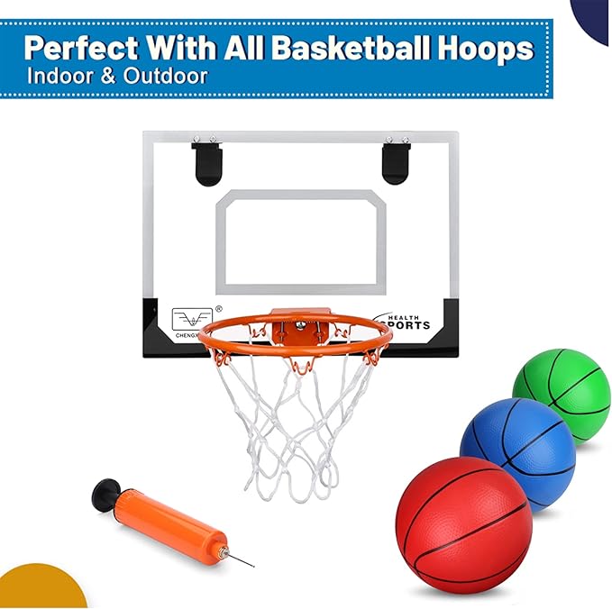 6 INCH PVC Mini Basketball for Indoor Mini Hoops, Soft 6" Rubber Replacement for Over Door Hoops, Ideal for Adults & Kids