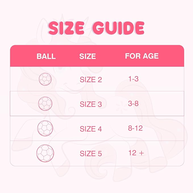 Soccer Ball Size 2 Size 3 Size 4 For Toddlers Kids Ages 1-3 3-8 8-12 - Glitter Unicorn Dinosaur Design - Sports & Outdoors Ball with Pump Deflated - Gift for Girls Boys Children Youth School Birthday