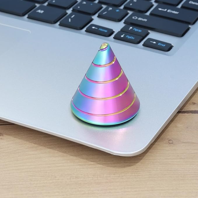 Kinetic Spinning Desk Toys, Fidgets for Anxiety and Stress for Adult Teen Cool-Stuff, Party Gifts for Christmas & Halloween (Conical)