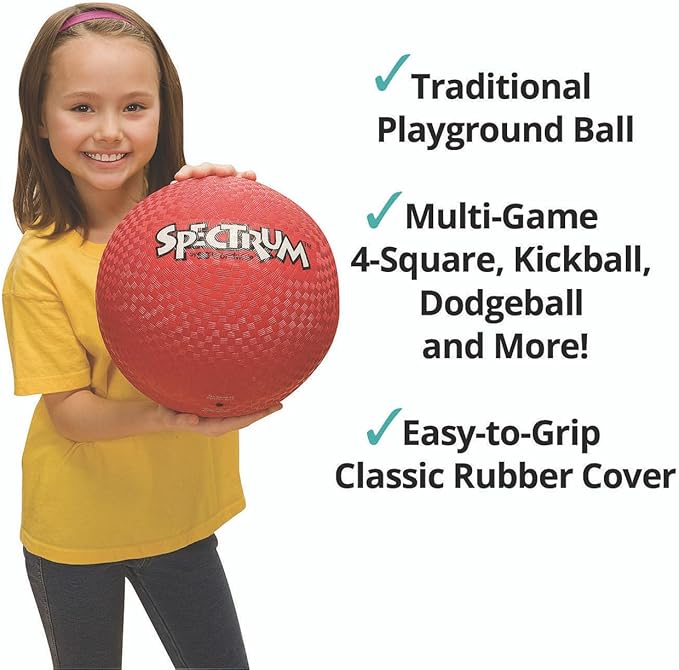 S&S Worldwide Spectrum™ Playground Balls Set, 10", Durable 2-Ply Rubber, Multi-Color (Set of 6)