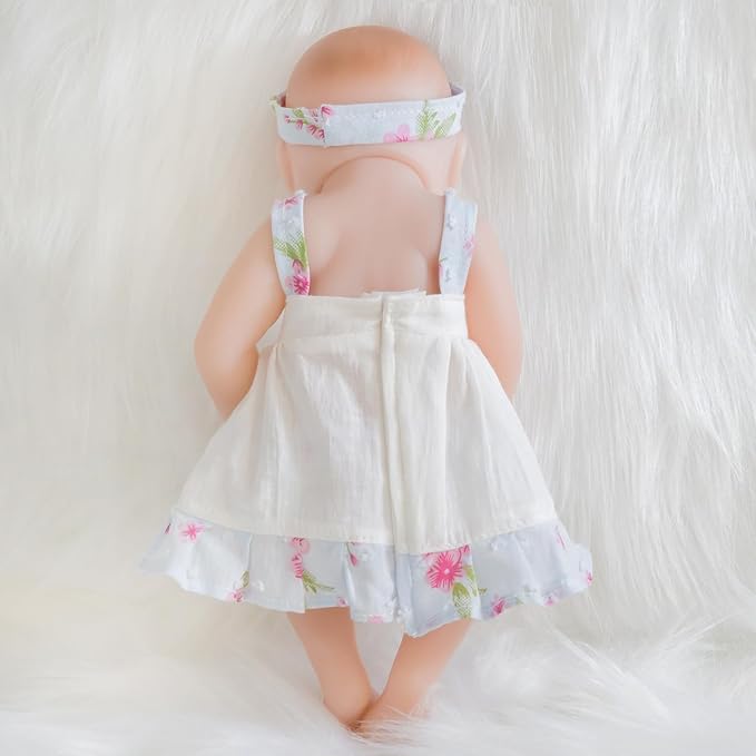 ENA Reborn Baby Doll Realistic Silicone Vinyl Baby 10 inch Weighted Lifelike Doll Gift Set for Ages 3+ (Slip Dress Girl, 10 inch)