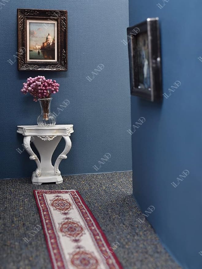 iLAND Miniature Dollhouse Accessories for Dollhouse Furniture on 1:12 Scale, Dollhouse Frames w/Printed Classic Paintings Set (4 Dark Brass Frames & Pictures)