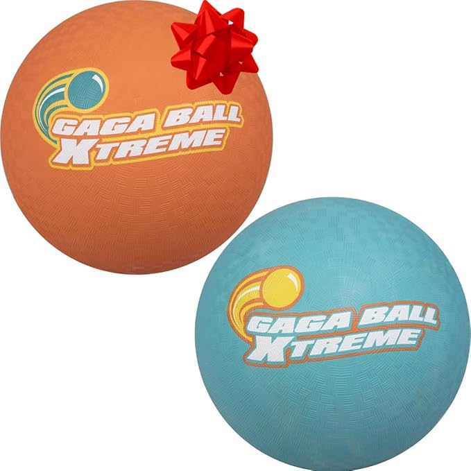 SCS Direct Gaga Ball Playground Balls (8.5 inches) w Air Pump- Durable Rubber Pack for Recess Dodgeball, Kickball, Gagaball Official Play & School -Fun Outdoor Toys & Gifts for Kids