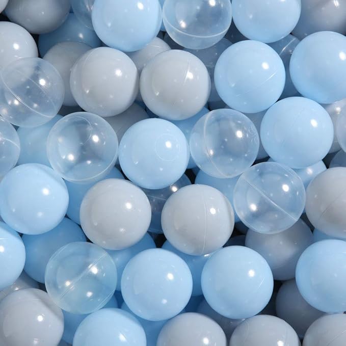 PlayMaty Colorful Pit Balls 2.1-inch Plastic Ocean Ball Crush Proof Stress Balls for Kids Pool Ball Playhouse Pit Accessories