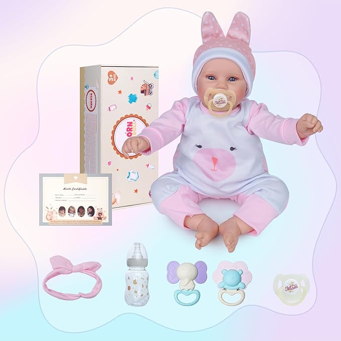 BABESIDE Reborn Baby Dolls, 20Inch Cute Soft Vinyl Realistic-Newborn Baby Doll Poseable Real Life Lifelike Baby Dolls w/Doll Accessories for 3+ Year Old Girls