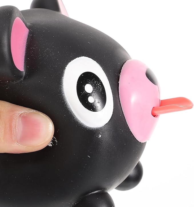 TOYANDONA Squeeze Toy for Kids - Bear Tongue Stick Out Animal Tongue Out Toy Squeeze Ball for Stress Relief Fun Kids Adults Birthday Party Favors Easter Basket Goodie Bag Stocking Stuffers, Black