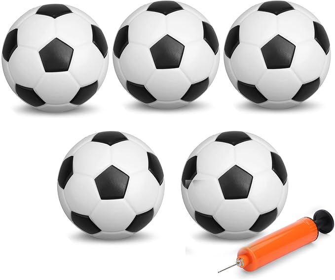 5 PCS 6 Inch Mini Soccer Ball Set with Pump, PVC Soft Toddler Soccer, Indoor Outdoor Sports Toys for Kids, Pool Beach Lawn Games, Classic Black White Training Balls, Birthday Gift for Boys Girls