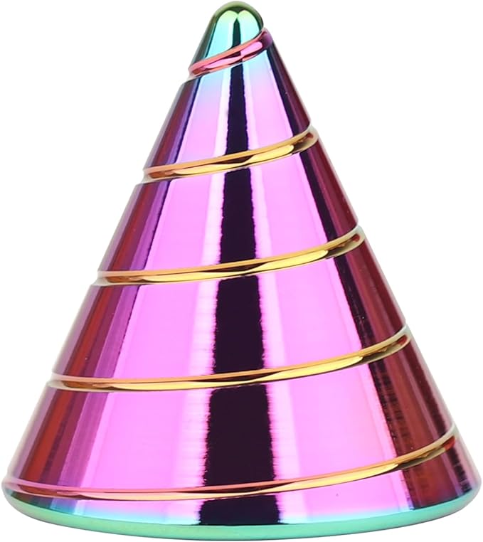 Desk Toys Spinning Top, Conicalness Detail Kinetic Desk Toys, Spinning Tops for Kids, Fidget Toys Adults, Physics Toys Novelty Amusements (Rainbow-A)