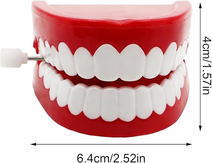 Wind Up Teeth, Stress Relief Gag Toy, Novelty with Walking Funny Design, Toy with Kids Family Utility, Joke Gear, Reliable Party Favor for Children Friends Adults Boys Girls Holiday Daily Fun