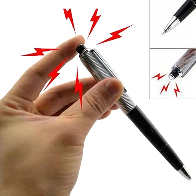 Silver Shock Pen, Interesting Surprising Prank Items, Lightweight Shocking Practical Joke Toys for Outdoor Novelty and Gag Games, Decorations