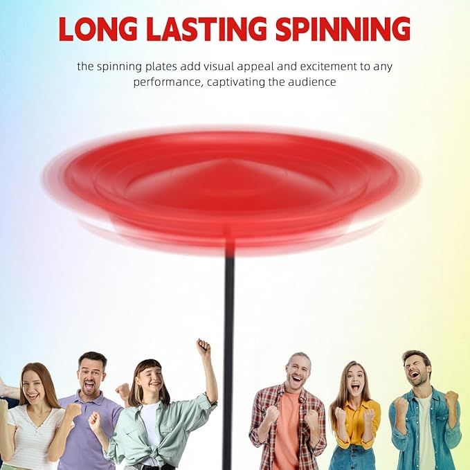TOYANDONA 2 Sets Juggling Kit - Juggling Spinning Plate with Sticks Toy Circus Spinning Plate for Festivals Paty Performances Games