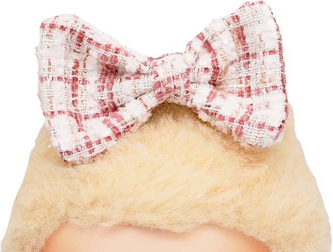 Doll Clothes for 17cm Dolls, Premium Handmade Fashion Clothes 3 Piece Set Including a Weaving Hat, Clothes and Bow with High-End Dolls Accessories for Play & Display - Pure Pink (No Doll No Logo)