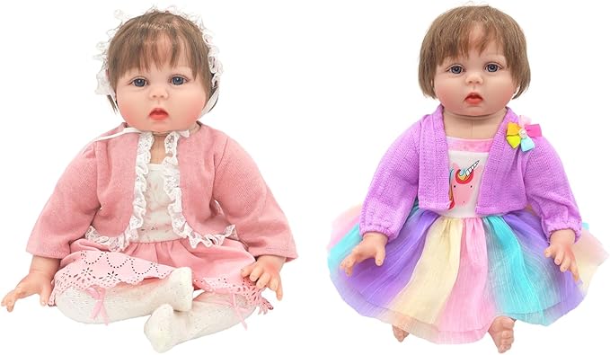 Reborn Doll Clothes for 18-22 Inch Dolls, Include Dress, Coat, Headband and Socks, 4-Packs for 20 Inch Doll (Not Include Doll)