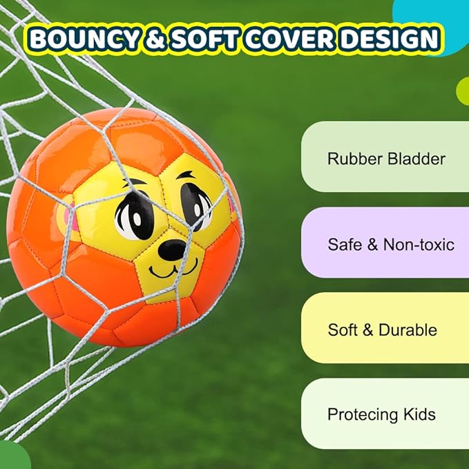 Dilabnba Kids Mini Soccer Balls, 3PCS Toddlers Football Toys, Soft Sport Indoor Outdoor Ball for Girls Boys 3-8 Years Old with Pump, Parties and Operation Christmas Child Shoebox