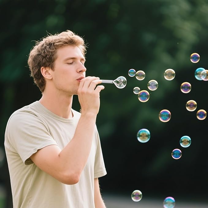 Box Bubble Toy,Blowing Fake Bubbles Pack Blower Blow Sticks Liquid Relaxation Birthday Christmas Party Gift,Funny Mini Bubble Box Stick Toy for Men Women,Outdoor Bubble Makers Toys (I)
