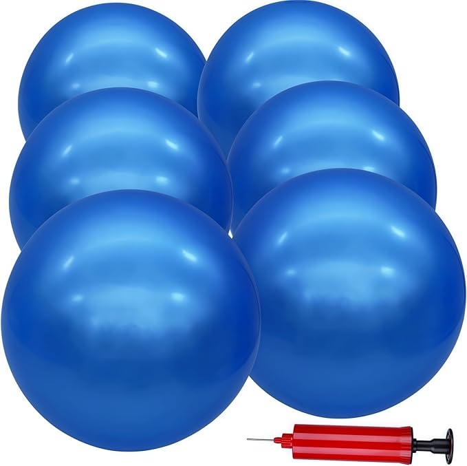 6 Pcs 6 Inch Inflatable Bouncy Balls, with 1 Hand Air Pump