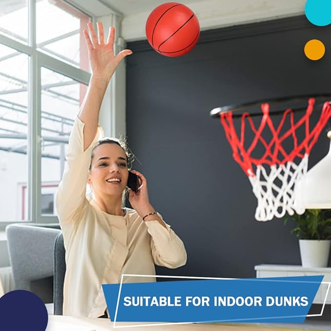 6 Inch Mini Basketballs for Toddlers Kids Teenagers, 6 Pack 6" Basketball Set with Pump Durable PVC Basketballs for Mini Over Door Hoop Pool Beach Balls for Swimming Pool, Indoor, Outdoor
