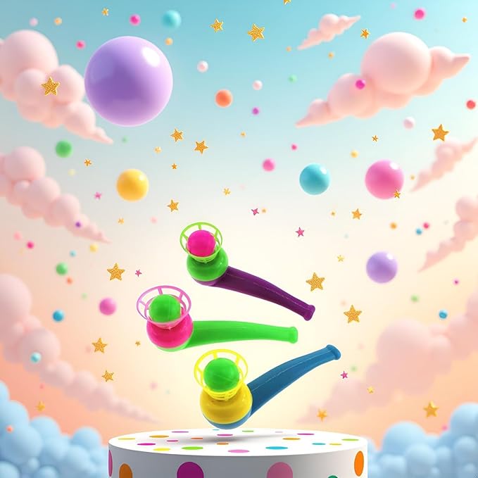 3Pcs Ball Blowing Floating Blow Pipe Balls, Floating Ball for Birthday PartyBalance Sport(Random Color)