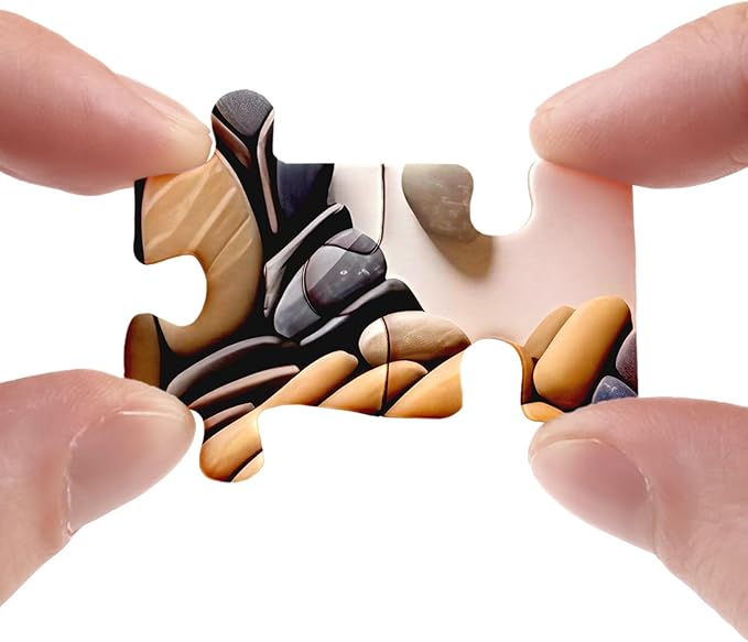 Puppy Unique Puzzle for Adults 1000 Pieces, Dog Art Jigsaw Puzzle, Fall Autumn Rock Stone Puzzle