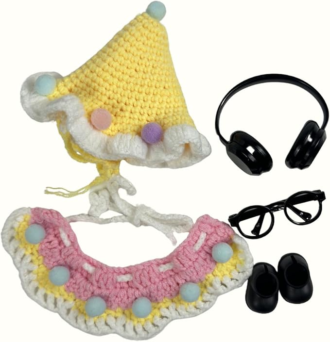 Clothes for Labubu((Doll Not Included)，Trendy Clothing & Accessory Sets for Labubu 15cm/17cm Doll ，Cute Clothe for Labubu Dress up Unique Style(Knit)