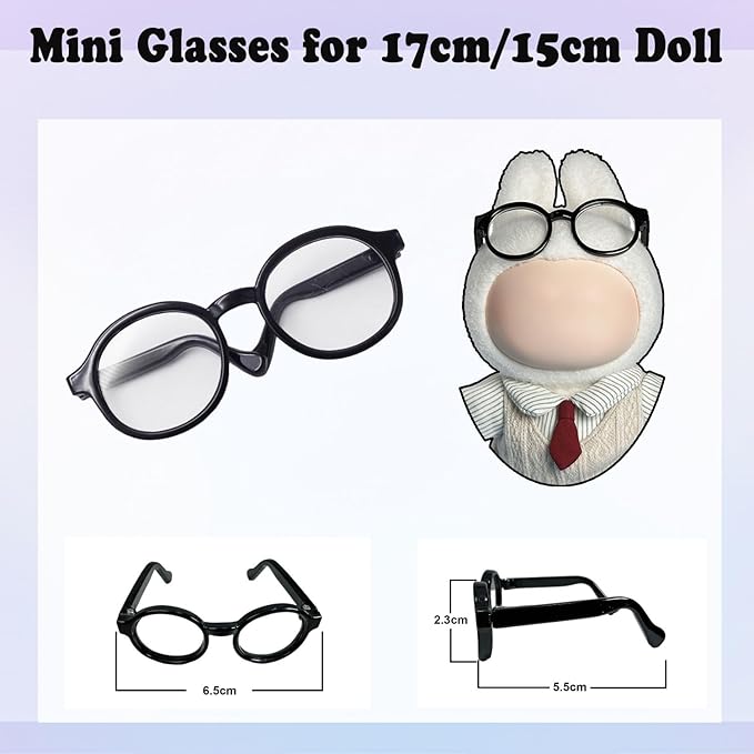 3pcs Lububu Doll Accessories Set Included Mini Glasses, Shoulder Bag and Canvas Shoes, Dress Up Accessories Replacement for 17cm Doll (Shoulder Bag - Brown)