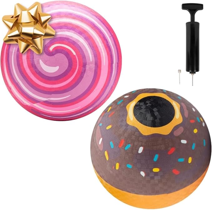SCS Direct Gaga Ball Playground Balls (8.5 inches) w Air Pump- Durable Rubber Pack for Recess Dodgeball, Kickball, Gagaball Official Play & School -Fun Outdoor Toys & Gifts for Kids