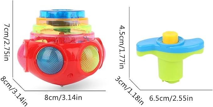 Light up Spin Top Toys, Funny Flashing Music Gyroscope Spinner Toy, Light up Spin Tops Toy for Kids Adults, Novelty LED Shining Music Gyro Spinner Toys, for Boys & Girls (Random Color)