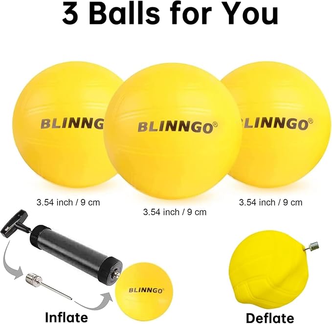Roundnet Game Set with Balls and Patented Net, Lawn, Beach, Backyard Outdoor Game for Adults and Family